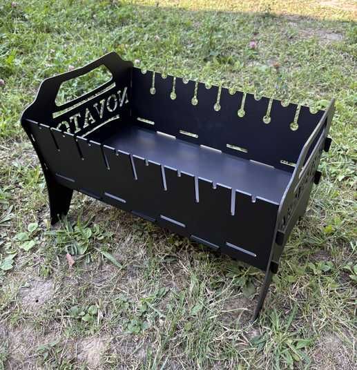 Novator MG-8 Charcoal Grill for 8 Skewers, 3 mm Steel with Carry