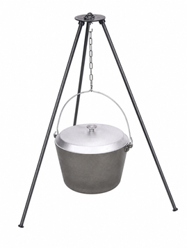 10 L Aluminum Cauldron with Lid and Tripod