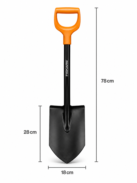 Fiskars Solid 131417 Short Spade with Carrying Case